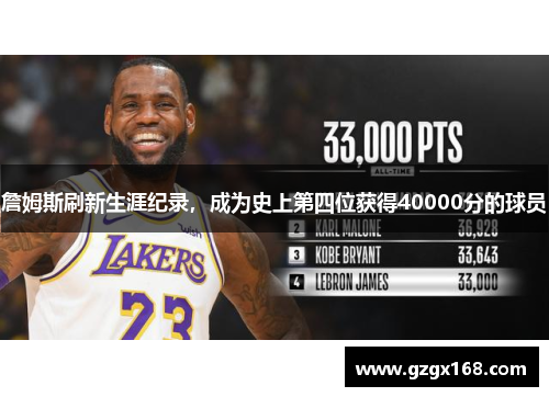 詹姆斯刷新生涯纪录，成为史上第四位获得40000分的球员